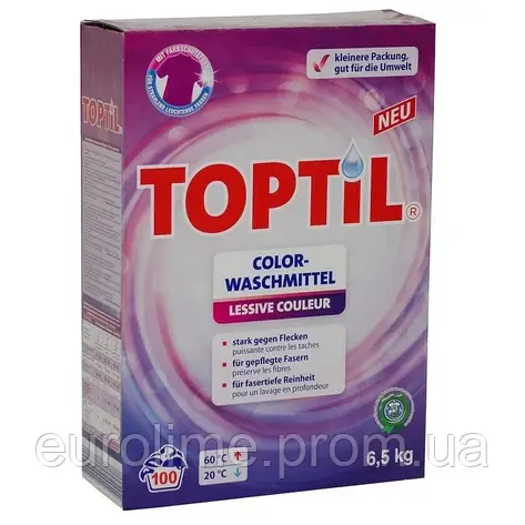 Пральний порошок Toptil Color 6.5 кг (100 циклів прання), фото 2