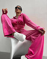 Трендовий велюровий костюм жіночий розовий
