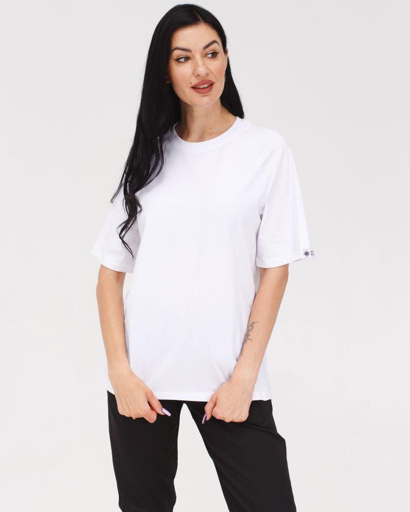 Медична футболка-реглан жіноча біла