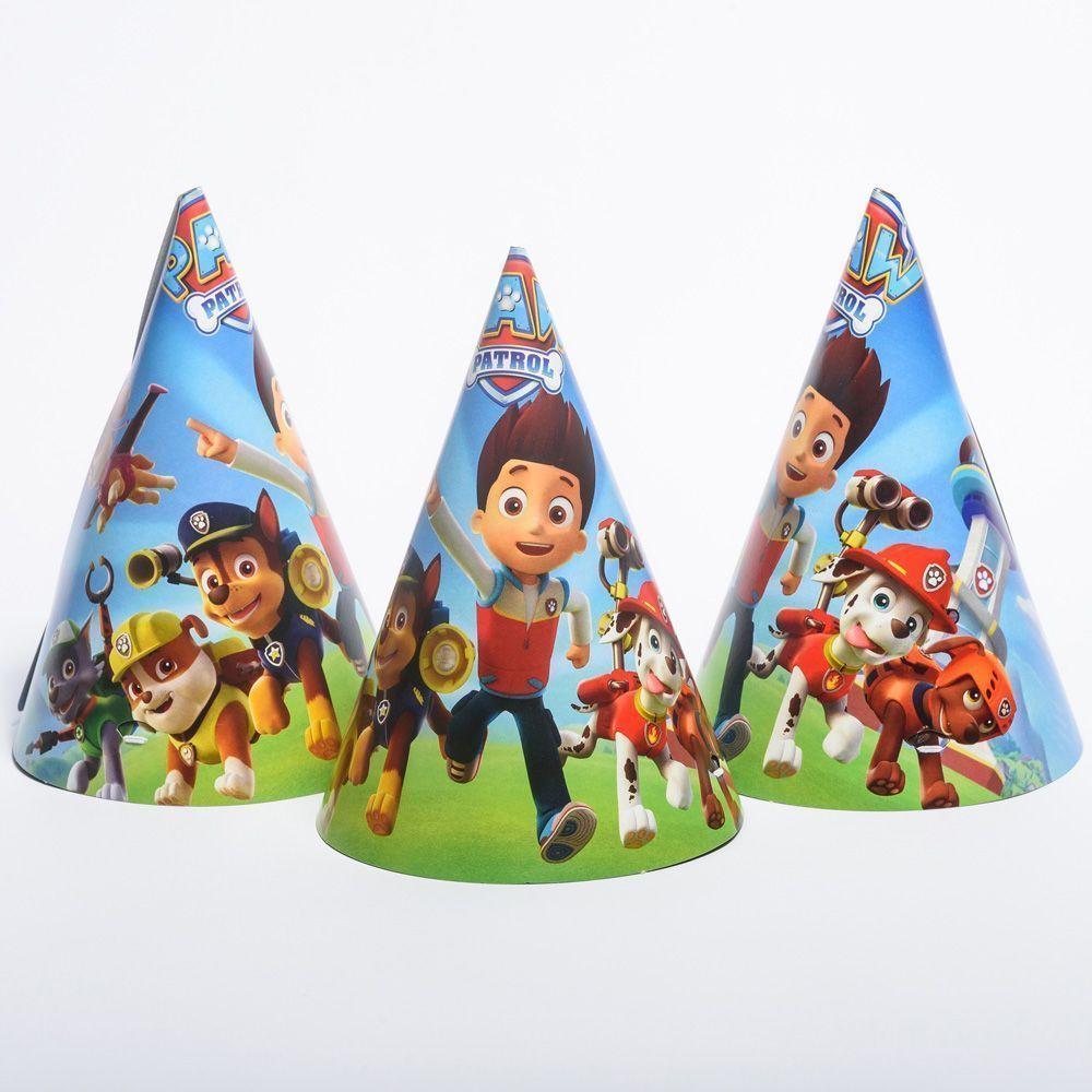 Ковпачок дитячий паперовий "Щенячий патруль" кольоровий 15 см (20шт)
