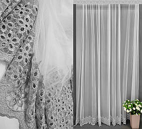 Французький гіпюр з вишивкою  "Афінея" Срібло