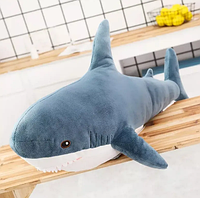 Мягкая плюшевая игрушка подушка Акула з Икеа, Акула синяя IKEA 80см, Мягкая игрушка синяя акула