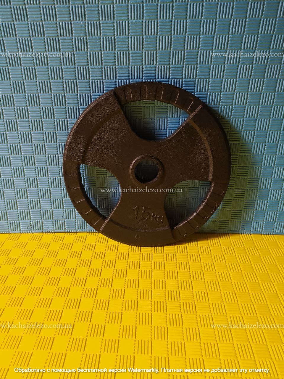 Диск для олімпійської штанги 15 кг на гриф 50 мм Гантелі, гирі, штанги і диски сталевий фарбований