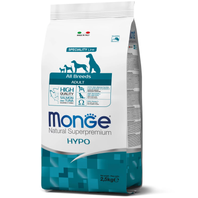 Сухий корм для собак-алергіків Monge (Монж) Dog All breeds Hypoallergenic з лососем та тунцем 2.5 кг