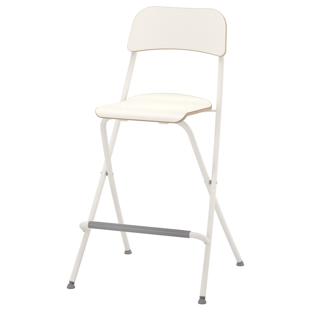 Барний стілець зі спинкою IKEA FRANKLIN складний білий 63 см 704.048.75
