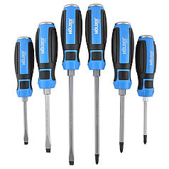 Набір ударних викруток під ключ 6шт Molder, Викрутки шліцеві та хрестові, Викрутки з магнітним наконечником