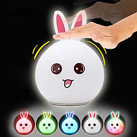 Ночной светильник RGB в форме кролика - Rabbit Silicone Lamp / Детский светильник 7 цветов
