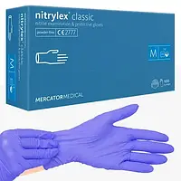 Нитриловые перчатки Nitrylex Classic, голубые M