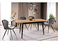 Стол Signal обеденный Gusto дуб вотан / черный 120(160)X68 | кухонный стол | стол для гостиной и кухни