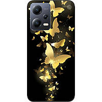 Силіконовий чохол для Xiaomi Redmi Note 12 5G з картинкою Золоті метелики