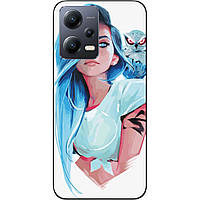 Силіконовий чохол для Xiaomi Redmi Note 12 5G з картинкою Дівчина із совою