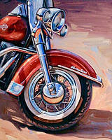 Картина по номерам - Красный мотоцикл 40*50см