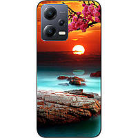 Силіконовий чохол бампер для Xiaomi Redmi Note 12 5G з картинкою Гарний захід сонця