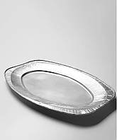 Тарелка овальная из пищевой алюминиевой фольги V330G 760 мл 314х210х22 мм 50 штук в упаковке