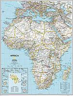 National Geographic: классическая политическая настенная карта Африки, очень большая, 35,75 x 46,25 дюймо