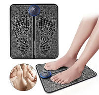 Вибрационный массажер EMS Foot Massager Черный | Электрический массажный коврик для ступней, с акупунктурой.