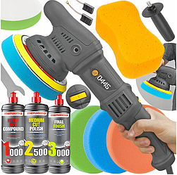 Машинка полірувальна MAJSTER MP0445 1,6KW + 4 насадки + полірувальна паста MENZERNA