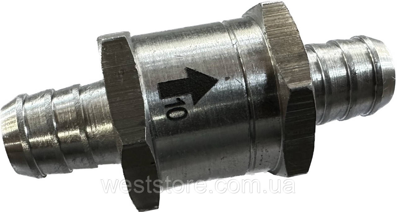 Клапан обратный металлический топливный под шланг внутренний диаметр 10 ...
