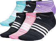 Medium Black/Pink Fusion/Purple Rush Женские носки adidas Superlite No Show (6 пар)