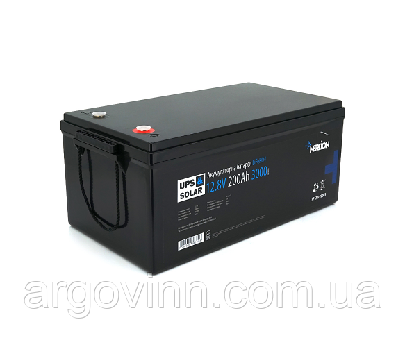 Літій-залізо-фосфатний акумулятор Merlion LiFePO4 12.8V 200AH, (522x270x225), 3000 циклів
