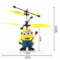 Игрушка Летающий Миньон. Интерактивная игрушка - вертолет. Детская игрушка ДТ