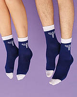 Медичні шкарпетки з принтом Caduceus (сині)