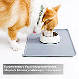 Килимок під миски для собак/кішок силіконовий 48 х 30 см сірий (GS-102413), фото 4