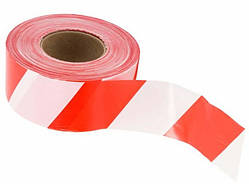 Стрічка сигнальна (огороджувальна, кіперна) червоно-біла, 72 мм, 100 м
