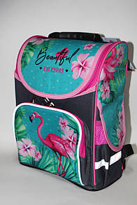 Рюкзак шкільний для 1-2 класу "Рожевий Фламінго"
