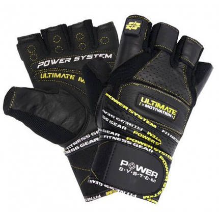 Рукавички для фітнесу Power System PS-2810 Ultimate Motivation Black/Yellow Line XL, фото 1