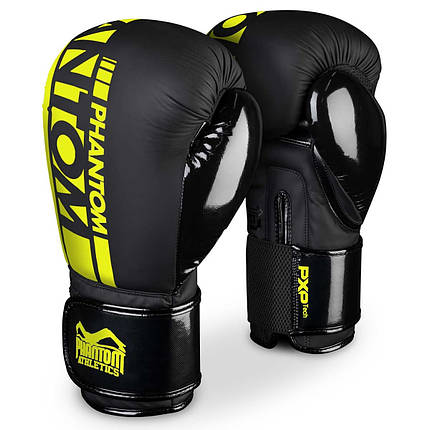 Боксерські рукавиці Phantom APEX Elastic Neon Black/Yellow 12 унцій, фото 1