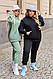 Жіночий прогулянковий костюм двійка худі та спортивні штани джоггери спортивний костюм тринити на флісі, фото 6