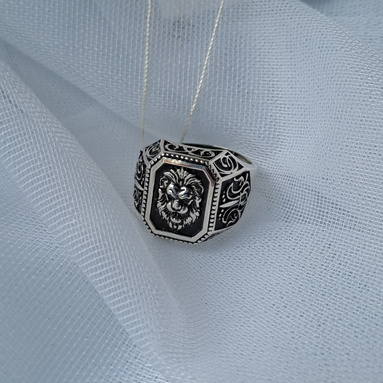 Чоловічий Срібний Перстень Лев Срібна Печатка Лев, фото 1