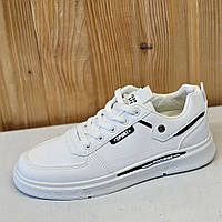 На 39р! Крутые кроссовки мужские подростковые белые кеды (Код: М3273тк)