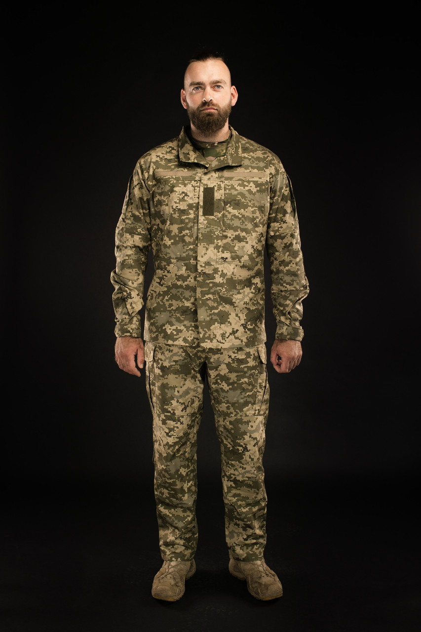 Костюм для ЗСУ тактичний армійський М14 Саржа Китель камуфляж / військові штани піксель MILIGUS р. L52 Long