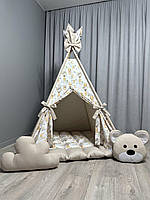 Вігвам Ведмежа на повітряній кулі БОНБОН Повний комплект, вігвам дитячий, вігвам для хлопчика, вігвам для дітей, дитяча палатка