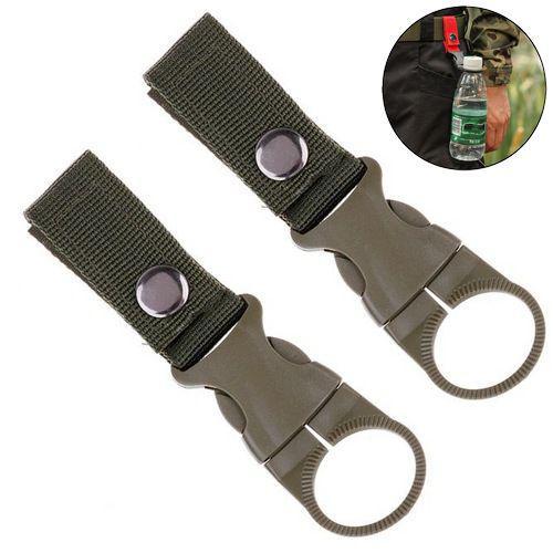Тактична пряжка карабін тримач для пляшки Storm. Олива; MOLLE (2шт). Туристичний карабін для системи Молле., фото 1