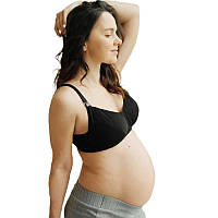 Бюстгальтер чорного кольору для вагітних і мам-годувальниць "Супер зручний"