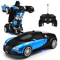 Машинка Робот трансформер на радиоуправлении AUTOBOTS Bugatti Robot Car 1:18