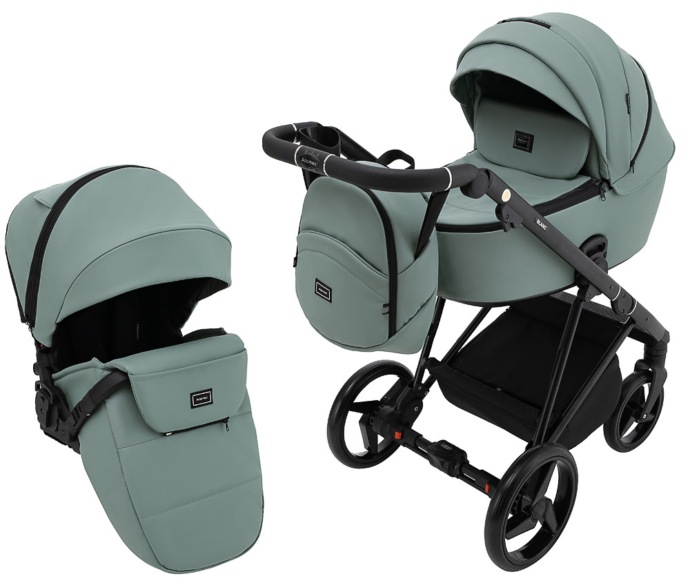 Коляска 2 в 1 Adamex Blanc Eco SA-20 нефрит, фото 1