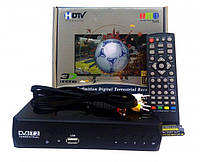 ТВ-тюнер цифровой Т2 Full HD Приставка для телевизора и просмотром видео через USB флешку Черный