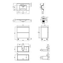 Комплект Qtap Tern 800х725х437 White підлогова тумба + мийка врізна QT1771TNL8013080CW, фото 2