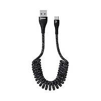 Кабель Remax RC-139m USB МicroUSB Super Coiled Version чорний