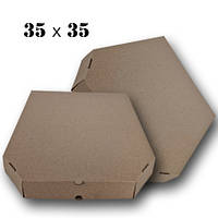 Коробка картонная для пиццы размер бурая 350х350х40 мм 100 шт/уп.