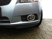 Окантовка противотуманок (2 шт., нерж.) OmsaLine - Итальянская нержавейка для Chevrolet Cruze 2009-2015 гг