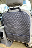Накидка на спинку переднього сидіння з алькантари Lux (штучної замші), Темно-сірий ромб із сірим рядком, фото 2