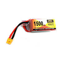 Акумулятор Li-Po 4s 14.8v 1500 mAh 100C - XT60 (ZOP Power)