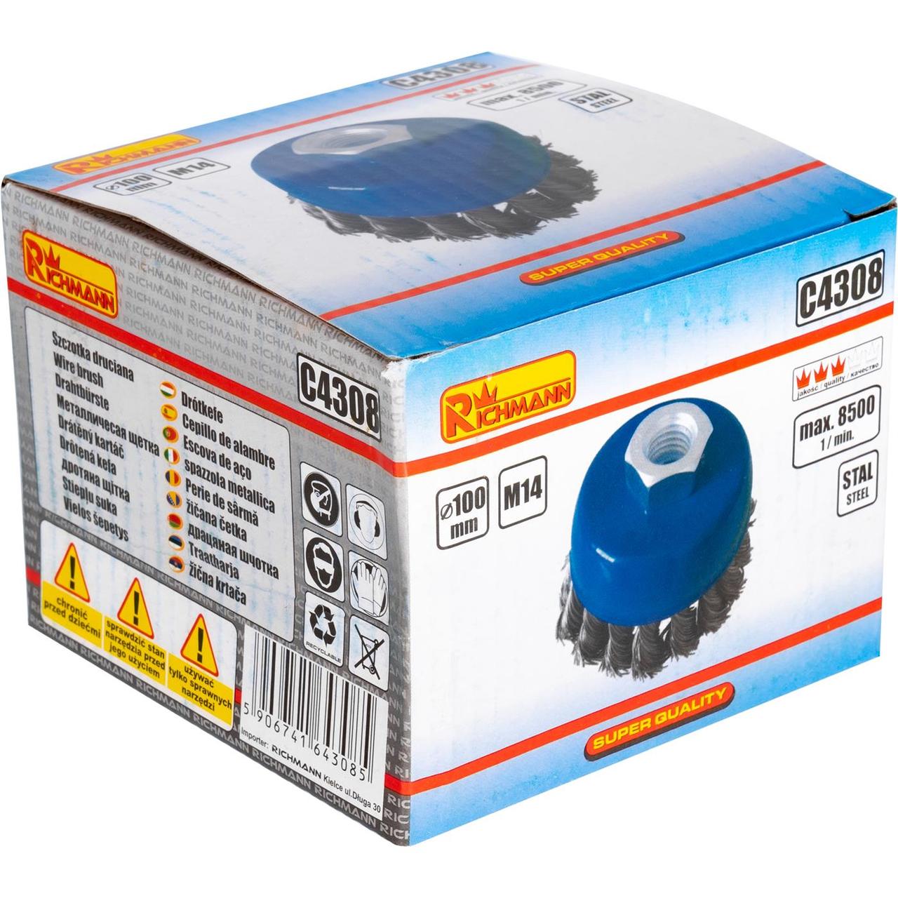 Щітка дротяна на болгарку 100 мм сталевий дріт