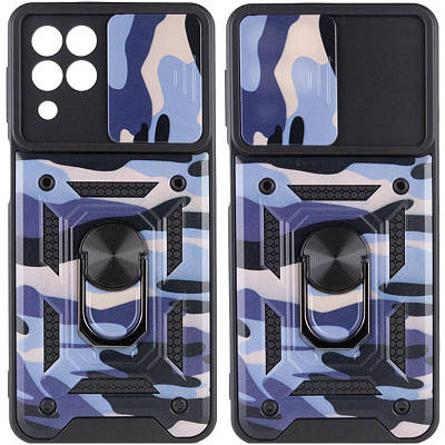 Ударостійкий чохол Camshield Serge Ring Camsung Galaxy M53 5G TPU+PC, Кільце-тримач, Фіолетовий / Army Purple