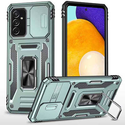 Ударостійкий чохол Camshield Army Ring для Samsung Galaxy A24 4G Силікон, Зелений / Light Green